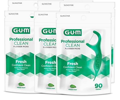 GUM - Professional Clean Flossers Extra Strong Flosser Pick,