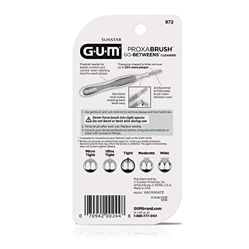 GUM - Proxabrush Go-Betweens Interdental Brushes,